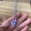 7.5ct Pear Cut White Sapphire Elegant Necklace