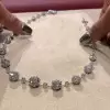 Round Cut White Sapphire Vintage Tennis Necklace