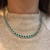 Halo Oval Cut Emerald Elegant Necklace