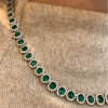 Halo Oval Cut Emerald Elegant Necklace