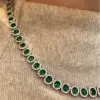 Halo Oval Cut Emerald Elegant Necklace