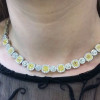Halo Cushion Cut Yellow Sapphire Necklace