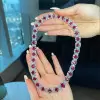 120ctw Halo Oval Cut Ruby Luxury Vintage Statement Necklace