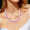 120ctw Halo Oval Cut Ruby Luxury Vintage Statement Necklace