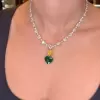 Love Heart Shape Emerald Pendant Necklace