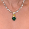 Love Heart Shape Emerald Pendant Necklace