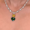 Love Heart Shape Emerald Pendant Necklace