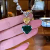 Love Heart Shape Emerald Pendant Necklace