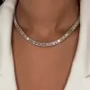 Emerald Cut White Sapphire Glorious Chain Necklace