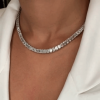 Emerald Cut White Sapphire Glorious Chain Necklace