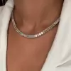 Emerald Cut White Sapphire Glorious Chain Necklace