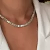 Emerald Cut White Sapphire Glorious Chain Necklace
