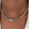 Emerald Cut White Sapphire Glorious Chain Necklace