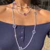 Gorgeous Multicolor Flower Pendant Long Necklace