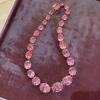104ctw Oval Cut Pink Sapphire Statement Necklace