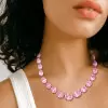 104ctw Oval Cut Pink Sapphire Statement Necklace