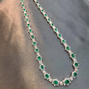 Halo Oval Cut Emerald Art-deco Style Vintage Necklace