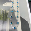 30ctw Oval Cut Aquamarine Flower Design Vintage Necklace
