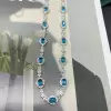30ctw Oval Cut Aquamarine Flower Design Vintage Necklace