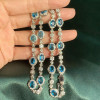 30ctw Oval Cut Aquamarine Flower Design Vintage Necklace