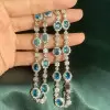 30ctw Oval Cut Aquamarine Flower Design Vintage Necklace