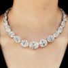 92ctw Oval Cut White Sapphire Riviere Necklace