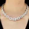92ctw Oval Cut White Sapphire Riviere Necklace
