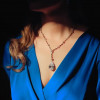 7.3ct Pear Cut White Sapphire Statement Necklace