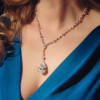7.3ct Pear Cut White Sapphire Statement Necklace