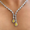 Pear Cut Yellow Sapphire Necklace