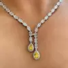 Pear Cut Yellow Sapphire Necklace