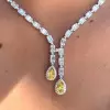 Pear Cut Yellow Sapphire Necklace