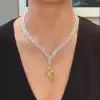 Pear Cut Yellow Sapphire Pendant Necklace