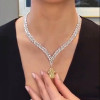 Pear Cut Yellow Sapphire Pendant Necklace