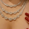 Round Cut White Sapphire Necklace