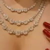 Round Cut White Sapphire Necklace