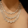 Round Cut White Sapphire Necklace