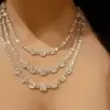 Round Cut White Sapphire Necklace