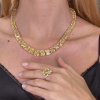 Radiant Cut Yellow Sapphire Tennis Necklace in Gold