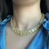 Radiant Cut Yellow Sapphire Tennis Necklace in Gold