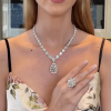 Pear Cut Pink Sapphire Halo Sterling Silver Pendant Necklace