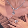 20ctw Pear Cut White Sapphire Pendant Necklace