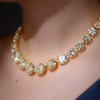 Round Brilliant White Sapphire Necklace Chocker