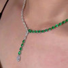 Pear Cut Green Sapphire Necklace