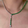 Pear Cut Green Sapphire Necklace