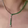 Pear Cut Green Sapphire Necklace