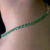 Pear Cut Green Sapphire Necklace