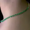 Pear Cut Green Sapphire Necklace