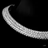 110ctw Round Cut Stardust Three-row Necklace