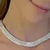 110ctw Round Cut Stardust Three-row Necklace